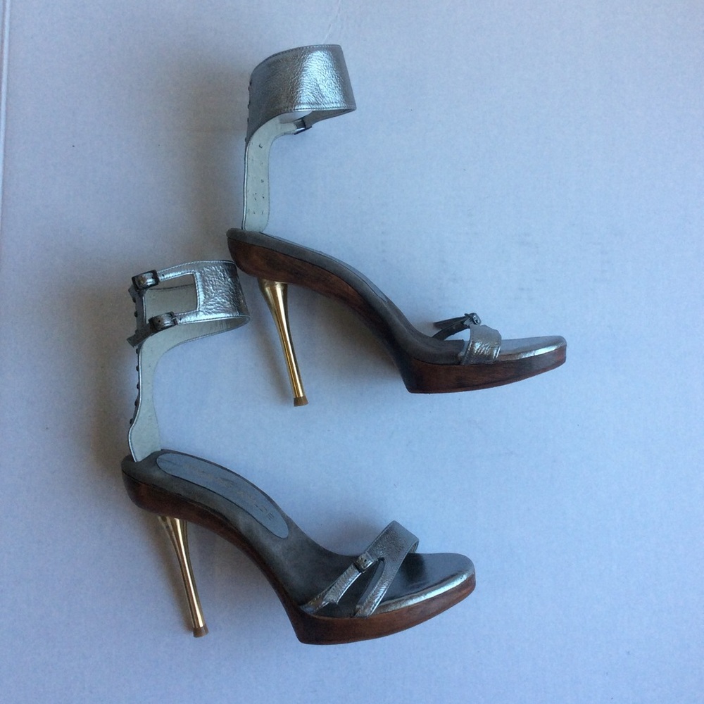 Thomas Wylde Silver and Gold High Heels Sz 5.5